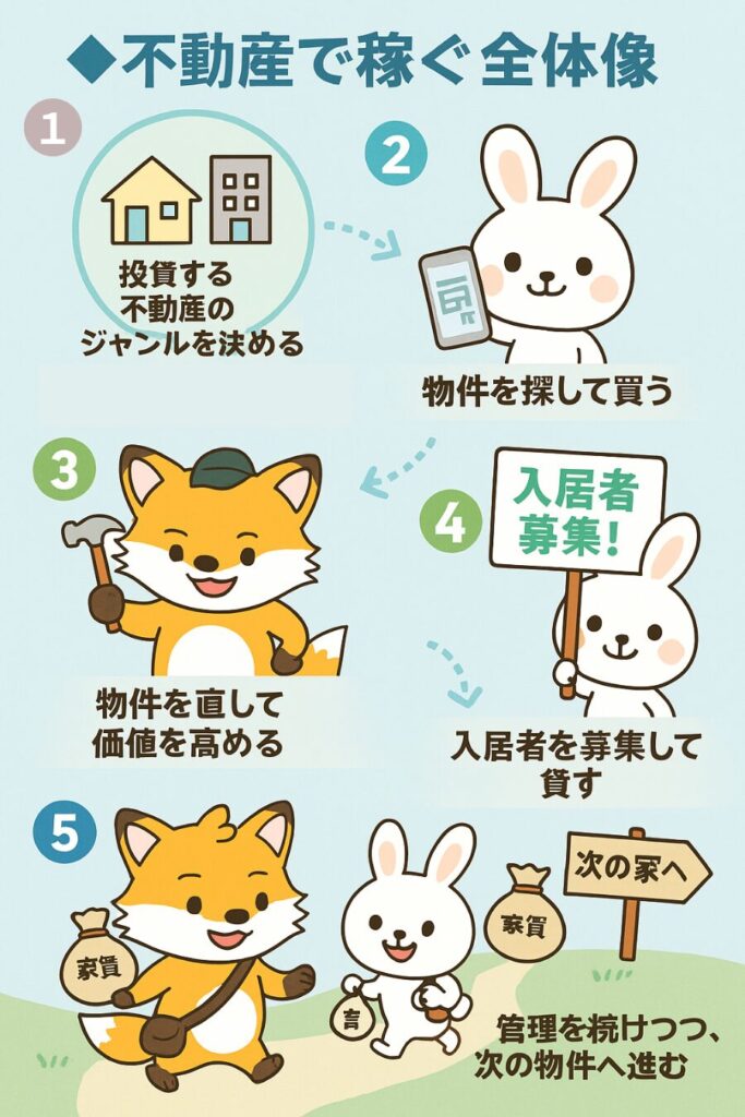 不動産で稼ぐ全体像
