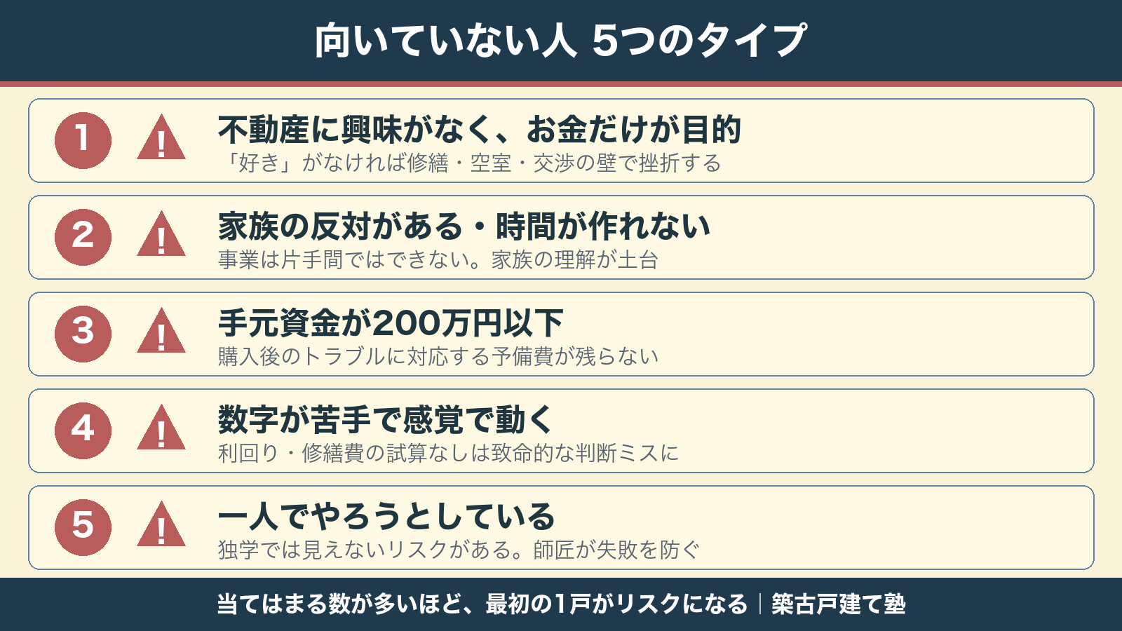 向いていない人5つのタイプ