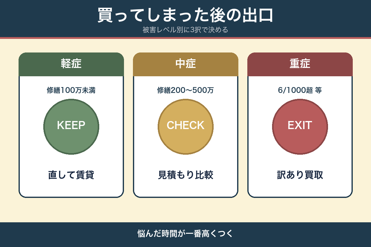 買ってしまった後の出口戦略 KEEP/CHECK/EXIT 3択フロー
