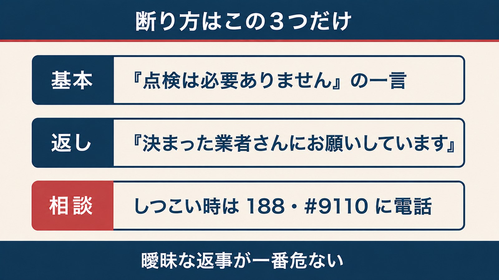 訪問業者の断り方3つ